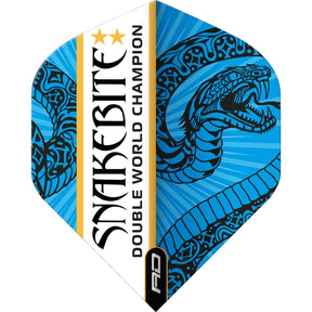 Red Dragon - Hardcore Peter Wright Double World Champion - Big Wing Dart Flights - Blue Snake
