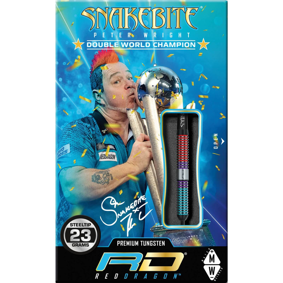 Darts - Red Dragon - Peter Wright Spirit Darts - Steel Tip - 90% Tungsten - 21g 23g 25g 