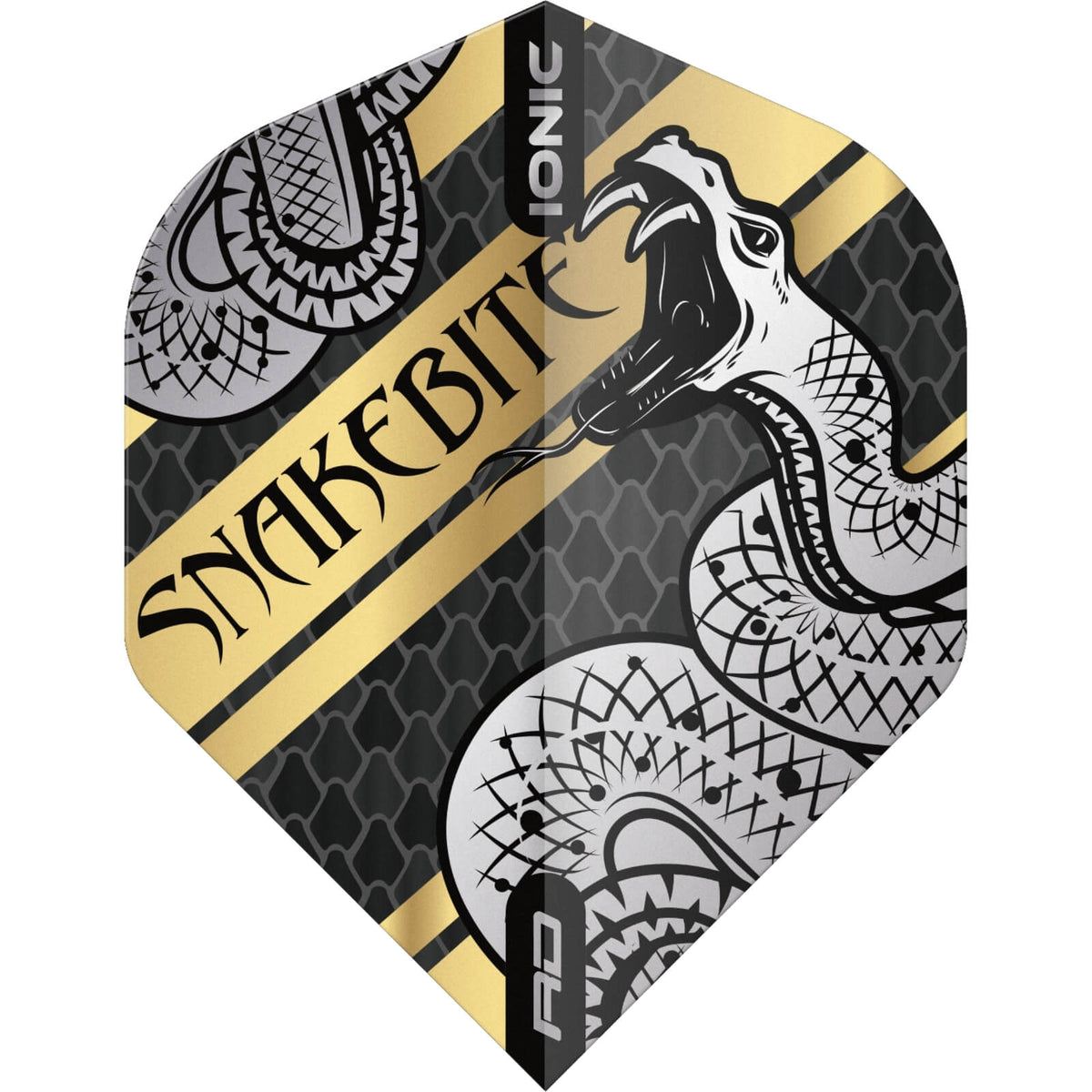 Dart Flights - Red Dragon - Ionic Peter Wright Coiled Snake - Big Wing Dart Flights Gold