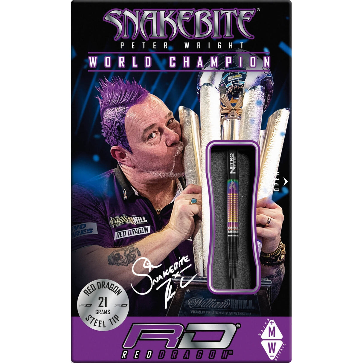 Red Dragon - Peter Wright World Champion Tapered SE Darts - 90% Tungsten - 21g 23g -