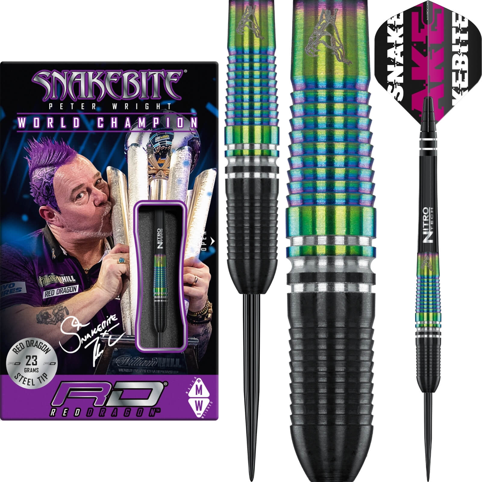 Darts - Red Dragon - Peter Wright World Champion Torpedo SE Darts - Steel Tip - 90% Tungsten - 23g 25g 