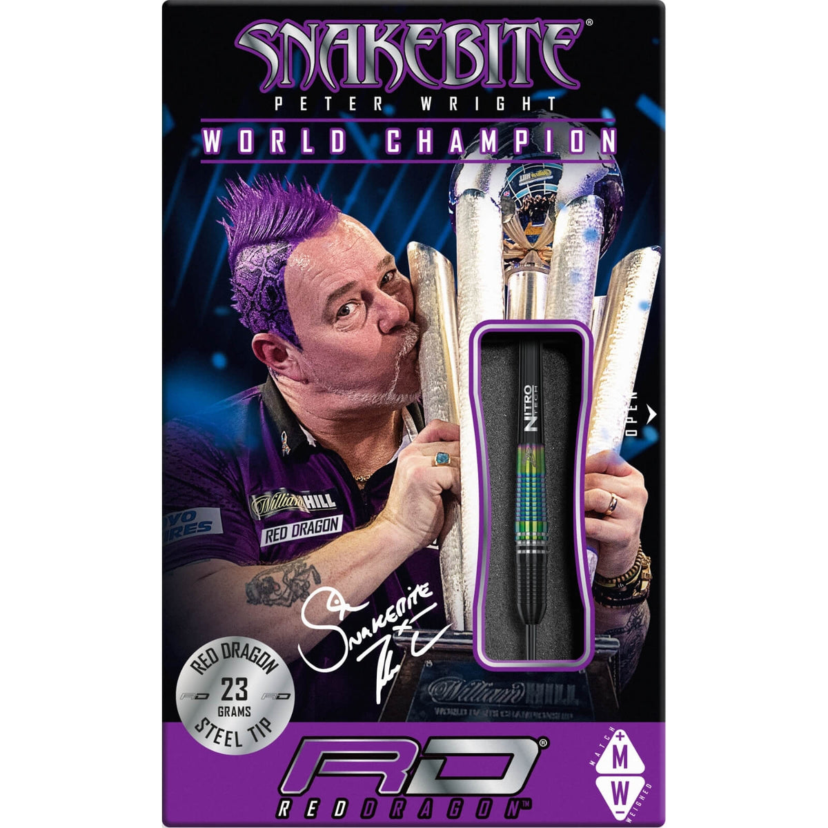 Darts - Red Dragon - Peter Wright World Champion Torpedo SE Darts - Steel Tip - 90% Tungsten - 23g 25g 
