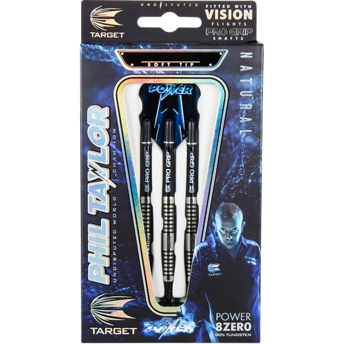 Darts - Target - Phil Taylor Power 8ZERO Darts - Soft Tip - 80% Tungsten - 18g 
