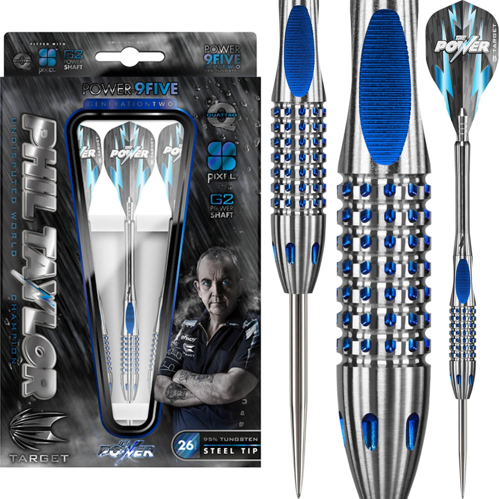 Target - Phil Taylor Gen 2 Darts - Steel Tip - 95% Tungsten - 22g 24g 26g