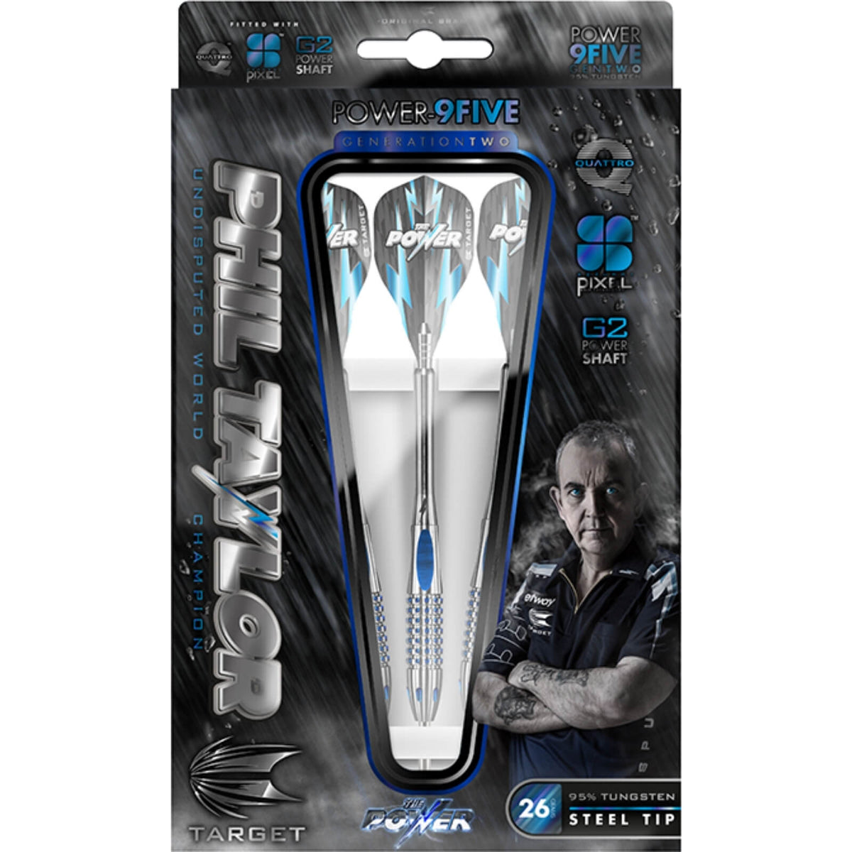 Darts - Target - Phil Taylor Gen 2 Darts - Steel Tip - 95% Tungsten - 22g 24g 26g 