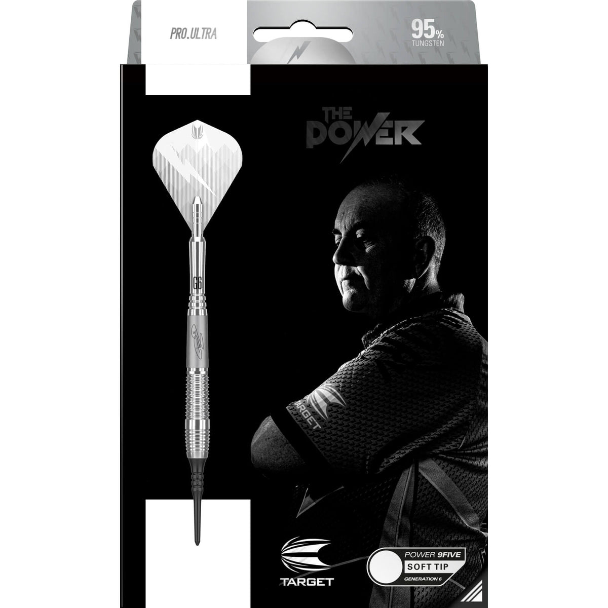 Darts - Target - Phil Taylor Power 9FIVE Gen 6 Darts - Soft Tip - 95% Tungsten - 18g 20g 
