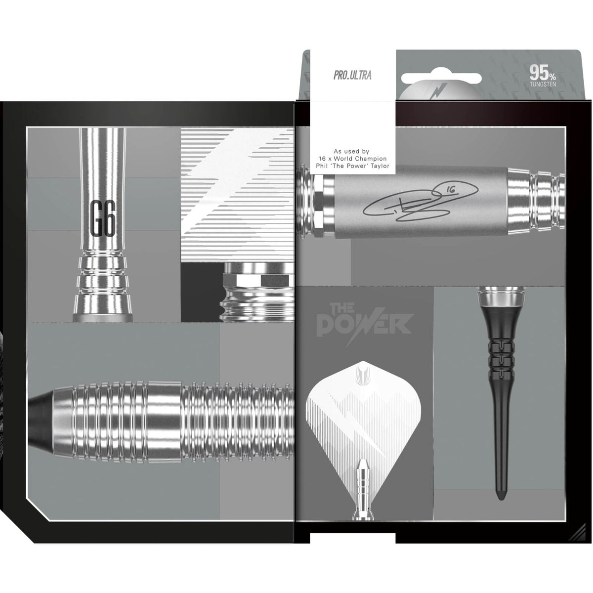 Darts - Target - Phil Taylor Power 9FIVE Gen 6 Darts - Soft Tip - 95% Tungsten - 18g 20g 