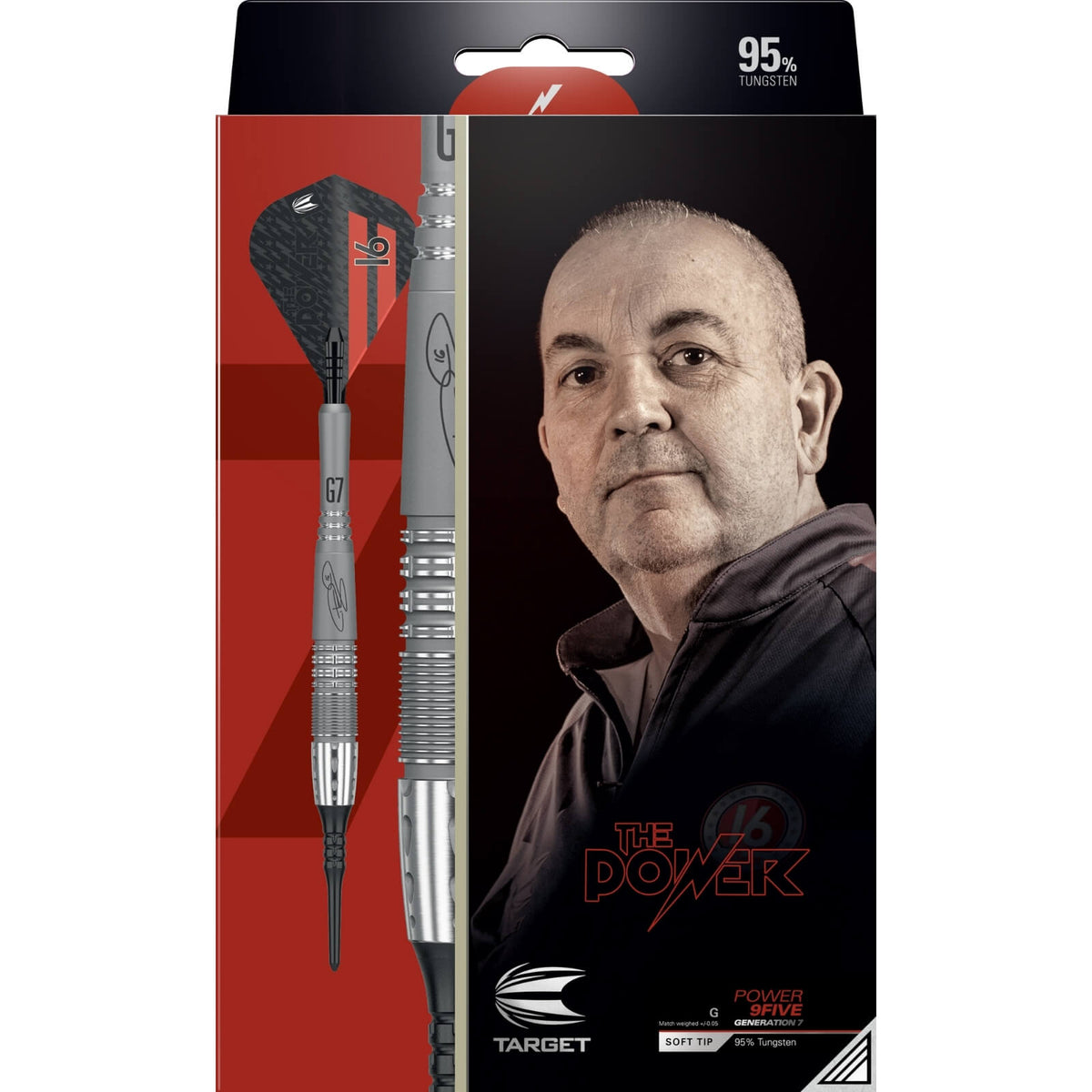 Darts - Target - Phil Taylor Power 9FIVE Gen 7 Darts - Soft Tip - 95% Tungsten - 18g 20g 