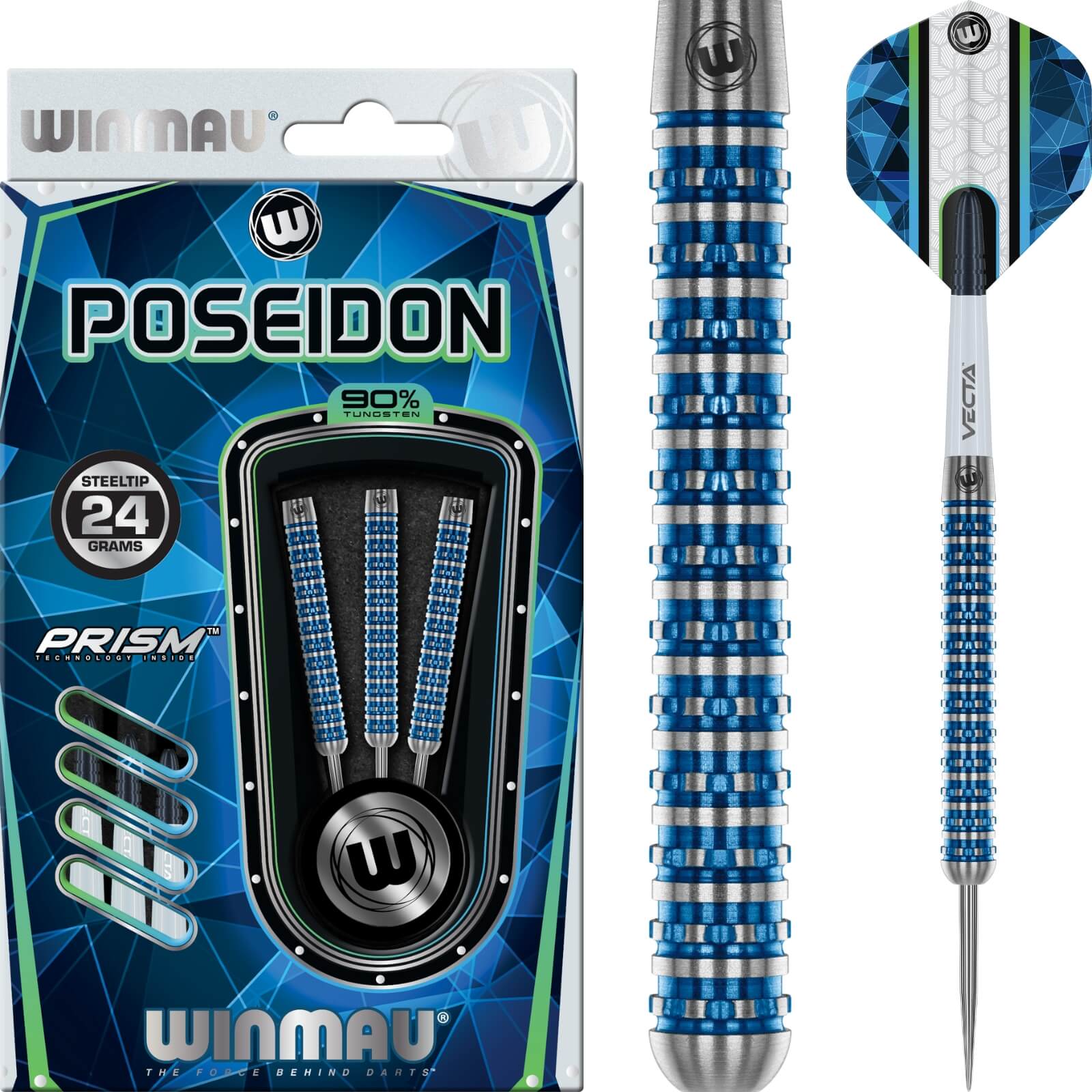 Darts - Winmau - Poseidon Darts - Steel Tip - 90% Tungsten - 23g 24g 25g 