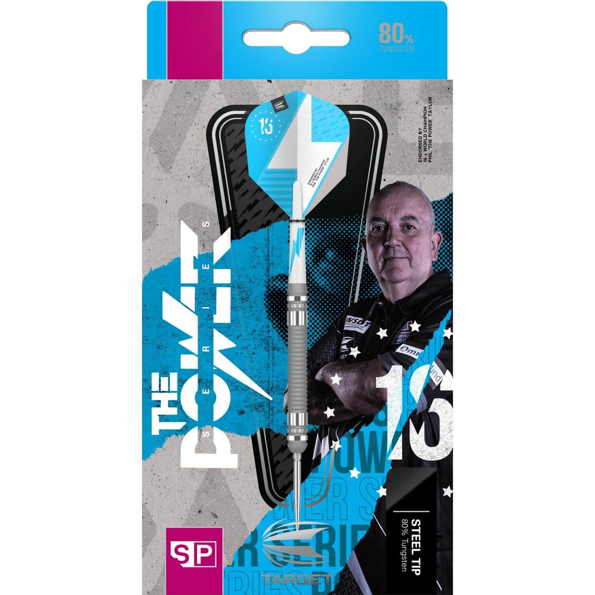 Darts - Target - Phil Taylor Power Series Silver Darts - Swiss Point - Steel Tip - 80% Tungsten - 23g 24g 