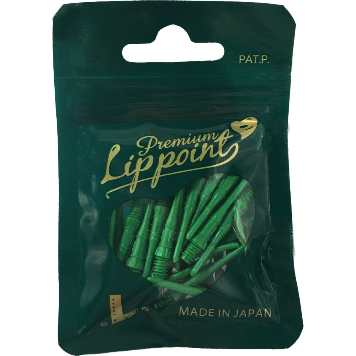 Soft Tip Accessories - L-Style - Premium Lip Point Soft Tip Dart Points - Bag of 30 Green