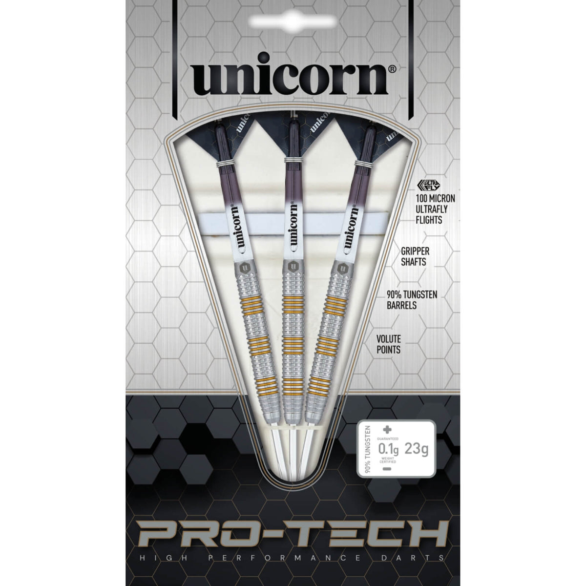 Darts - Unicorn - Pro-Tech Style 3 Darts - Steel Tip - 90% Tungsten - 21g 23g 25g 