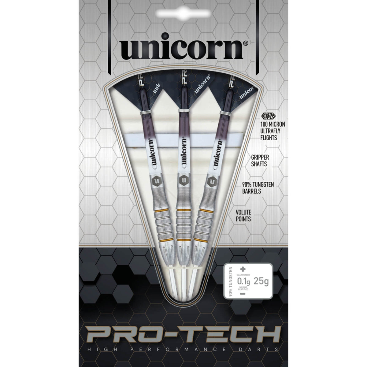 Darts - Unicorn - Pro-Tech Style 5 Darts - Steel Tip - 90% Tungsten - 23g 25g 27g 