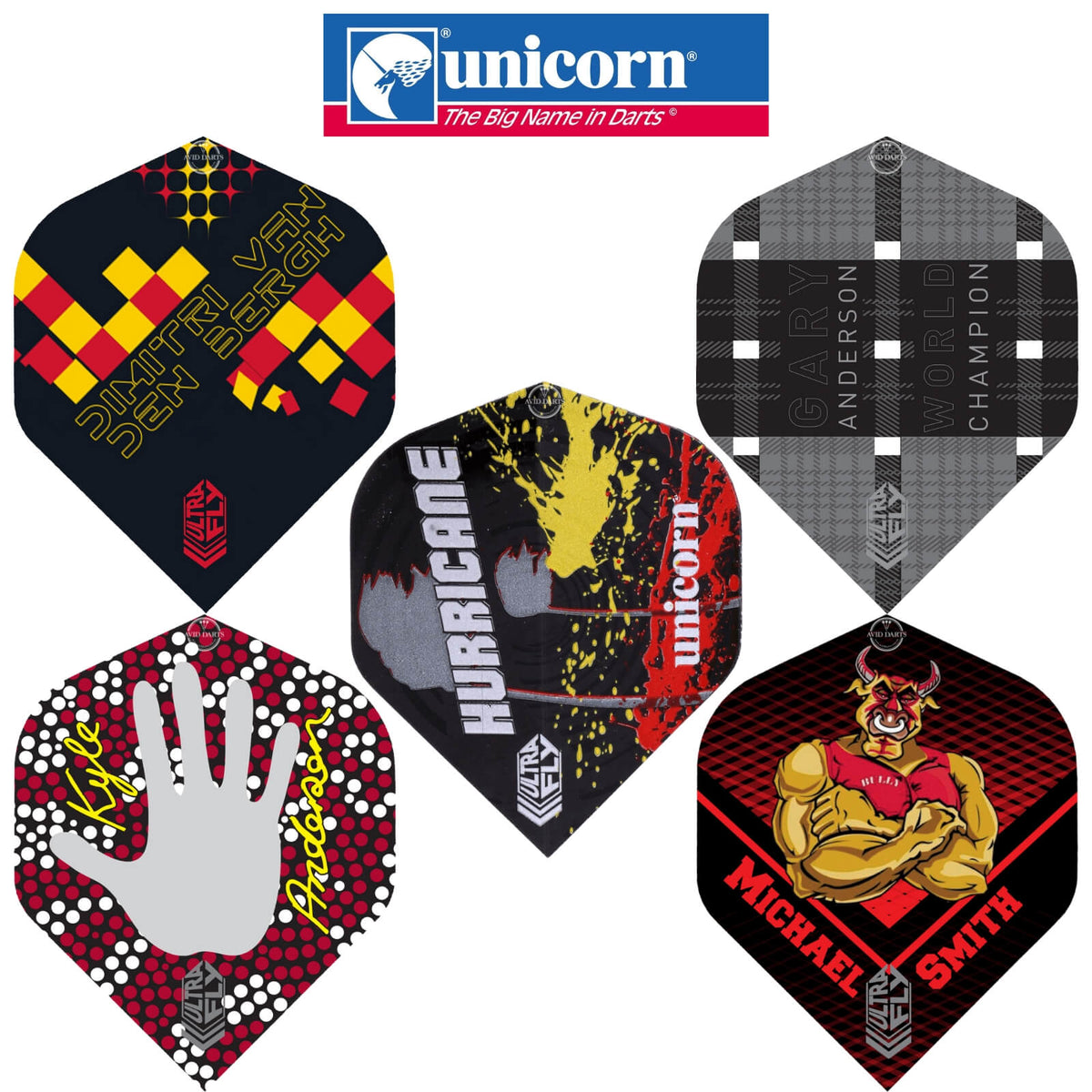 Dart Flights - Unicorn - Ultrafly Pro Player - Big Wing Dart Flights 