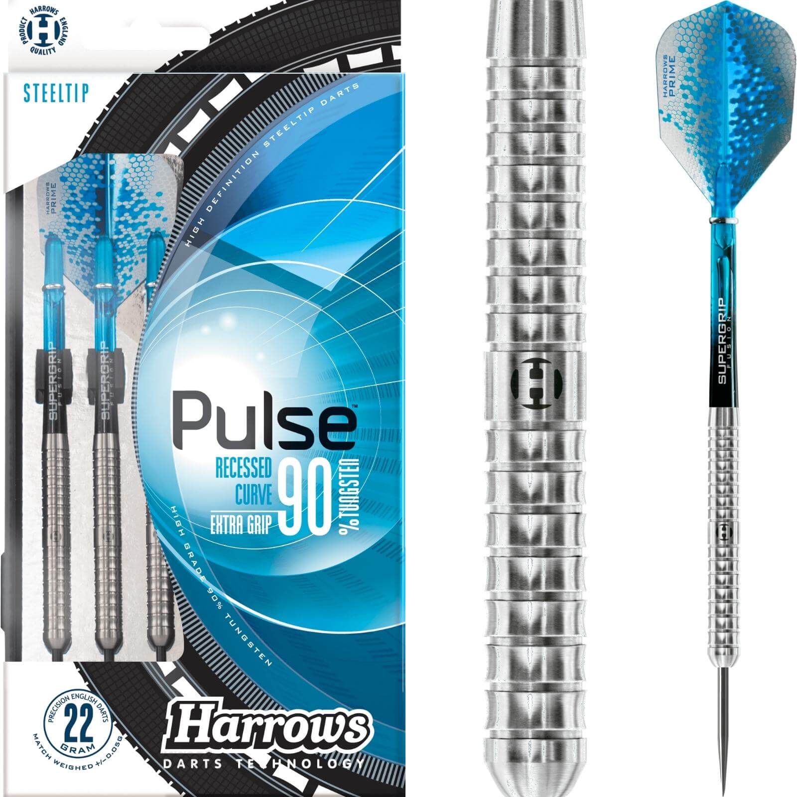 Darts - Harrows - Pulse Darts - Steel Tip - 90% Tungsten - 21g 22g 23g 24g 25g 26g 