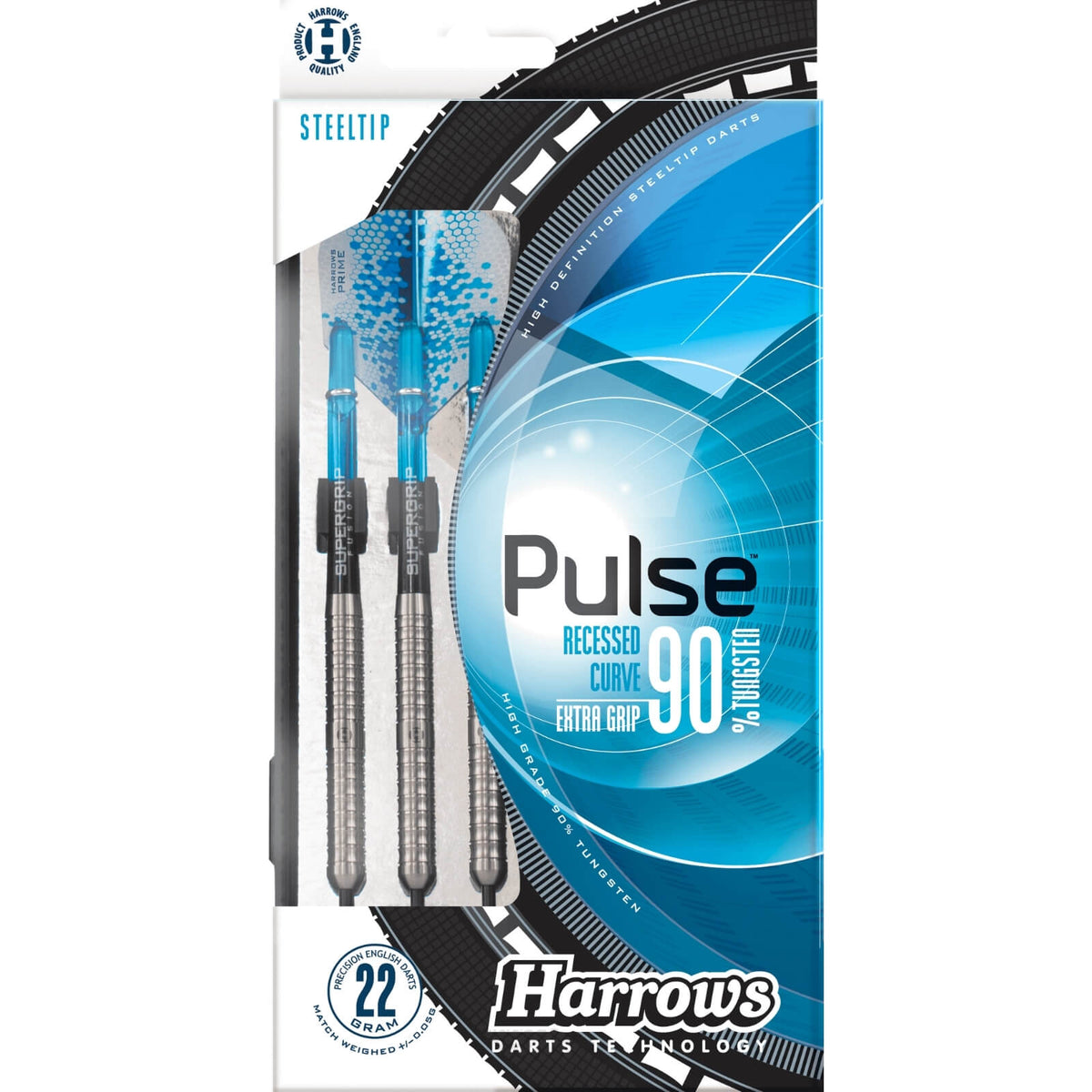 Darts - Harrows - Pulse Darts - Steel Tip - 90% Tungsten - 21g 22g 23g 24g 25g 26g 