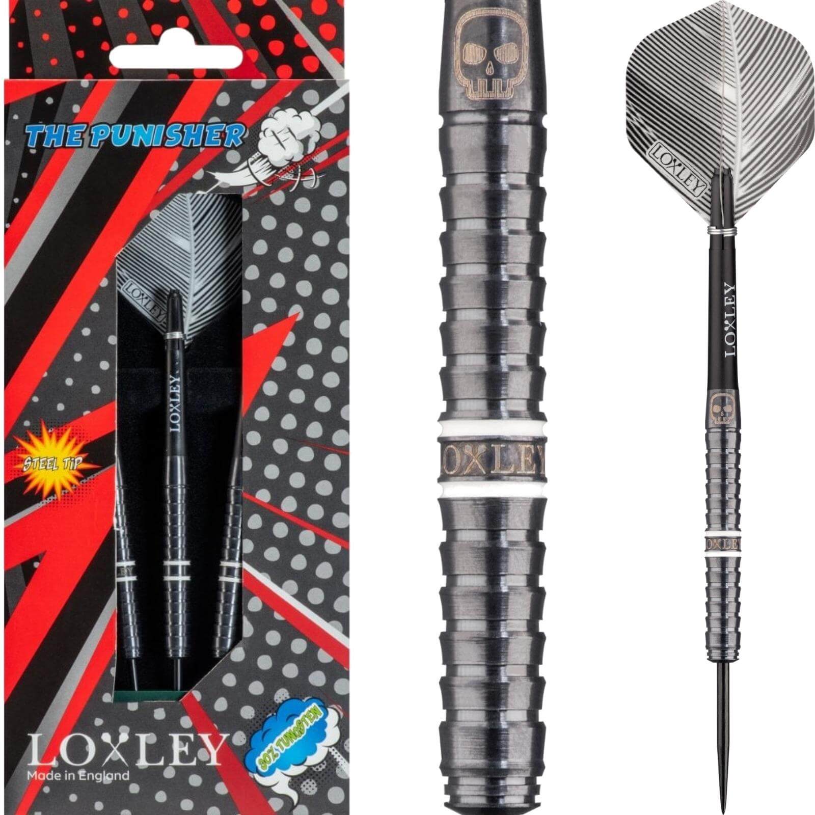 Darts - Loxley - The Punisher Darts - Steel Tip - 90% Tungsten - 21g 23g 