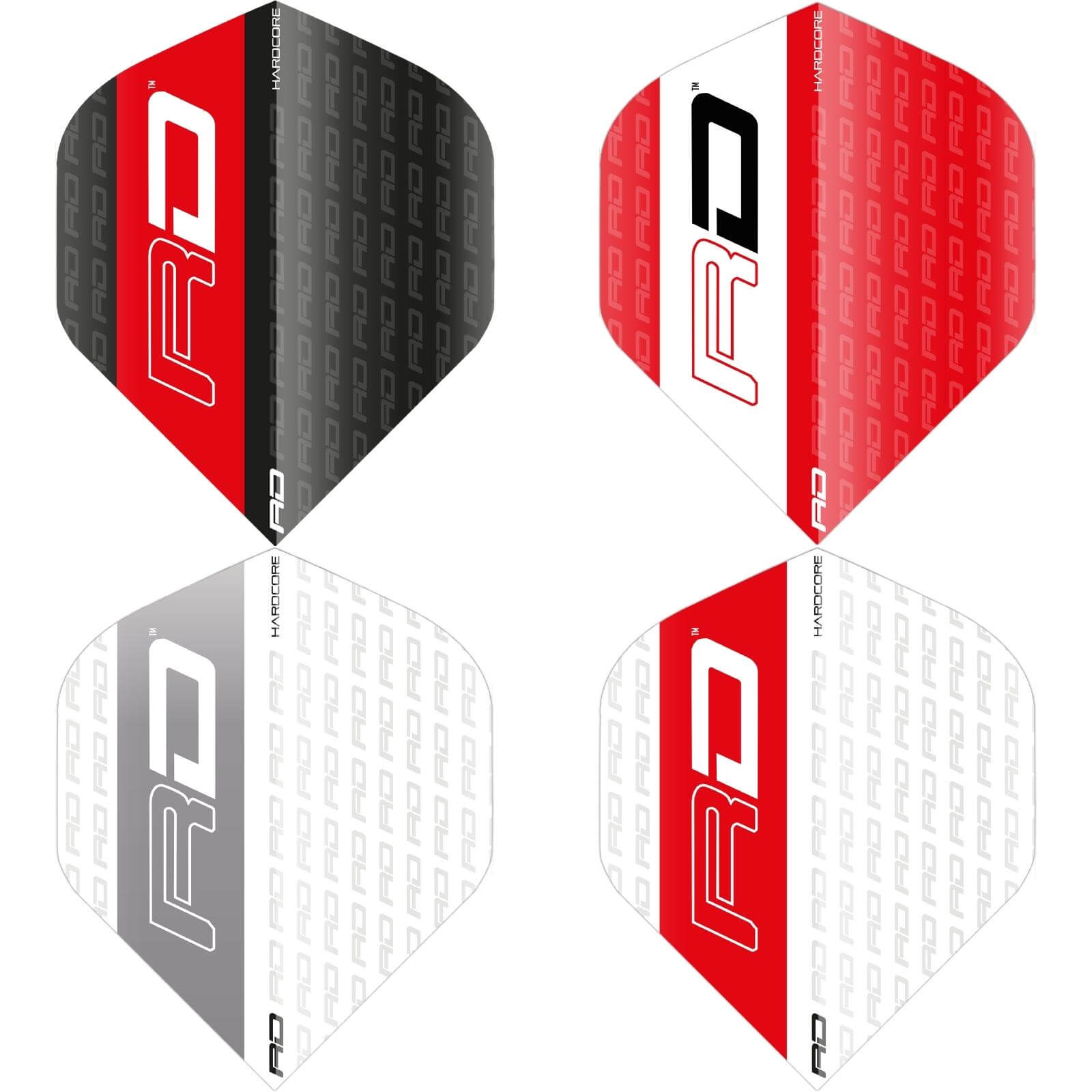 Dart Flights - Red Dragon - Hardcore Radical RD Logo - Big Wing Dart Flights 