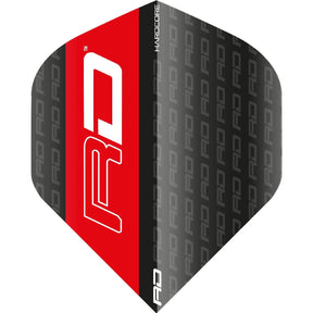 Red Dragon - Hardcore Radical RD Logo - Big Wing Dart Flights - Black and Red