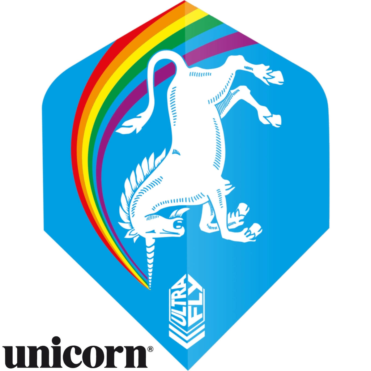 Dart Flights - Unicorn - Ultrafly Rainbow Unicorn - Standard Dart Flights Blue