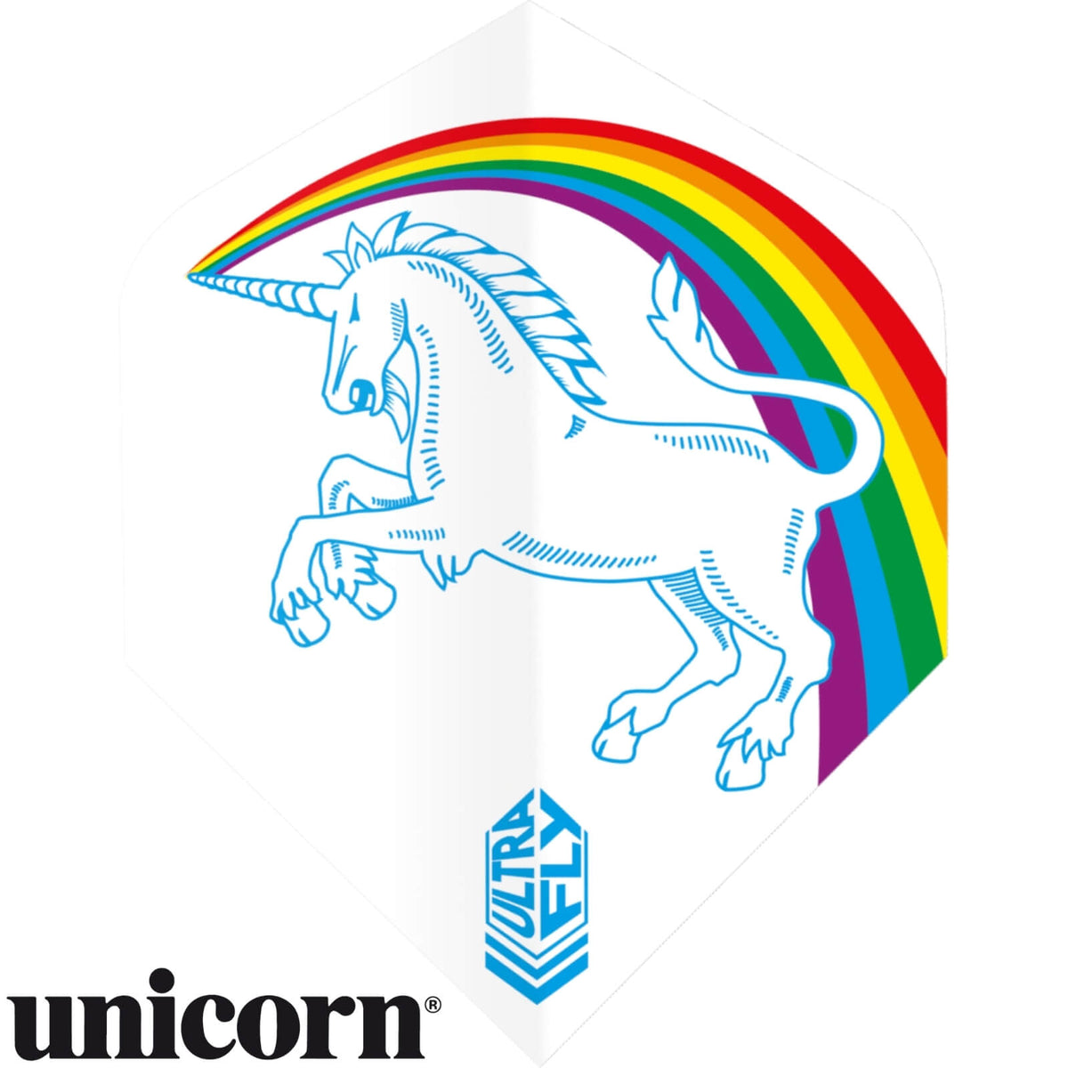 Dart Flights - Unicorn - Ultrafly Rainbow Unicorn - Standard Dart Flights White