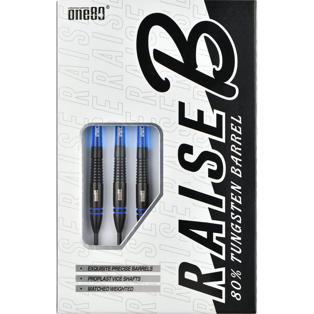 Darts - One80 - Raise B Darts - Blue - Steel Tip - 80% Tungsten - 21g 23g 