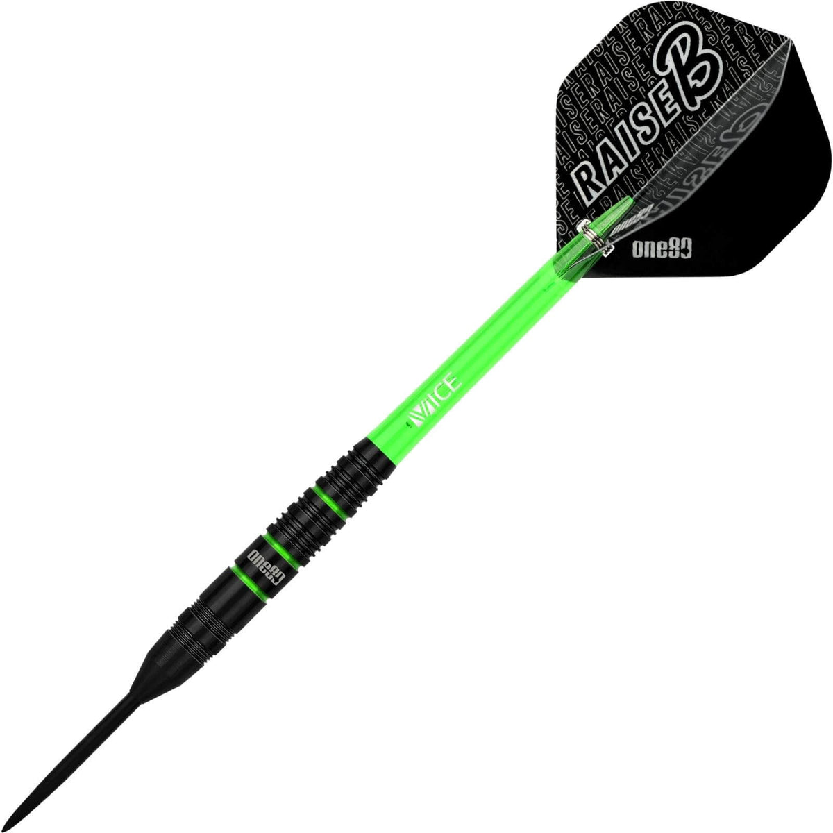 Darts - One80 - Raise B Darts - Green - Steel Tip - 80% Tungsten - 21g 23g 
