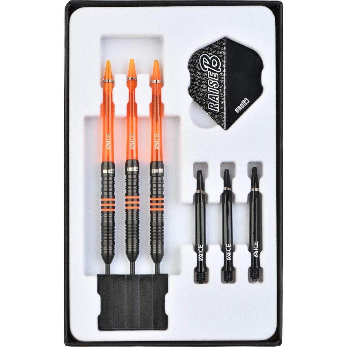 Darts - One80 - Raise B Darts - Orange - Steel Tip - 80% Tungsten - 21g 23g 