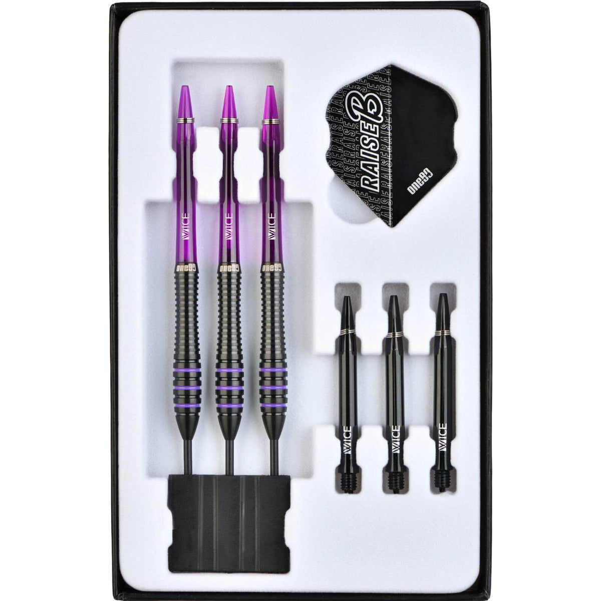 Darts - One80 - Raise B Darts - Purple - Steel Tip - 80% Tungsten - 21g 23g 