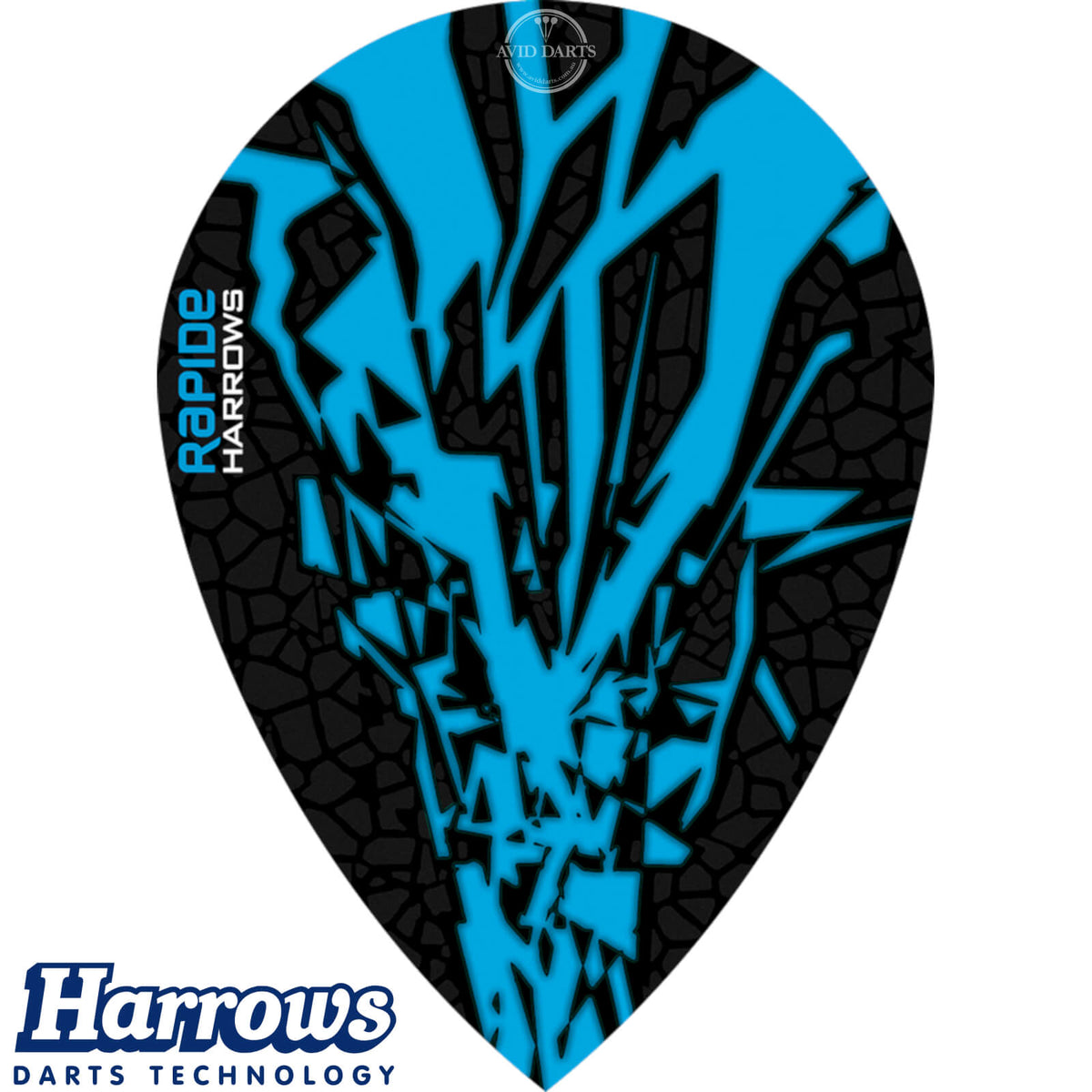 Dart Flights - Harrows - Rapide-X - Pear Dart Flights Aqua Blue