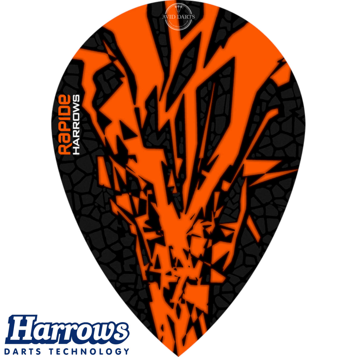Dart Flights - Harrows - Rapide-X - Pear Dart Flights Orange