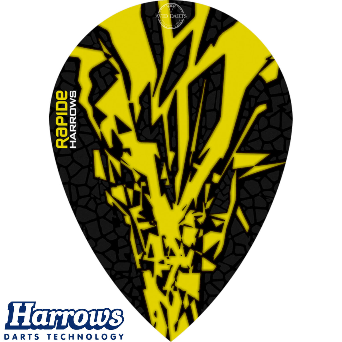 Dart Flights - Harrows - Rapide-X - Pear Dart Flights Yellow