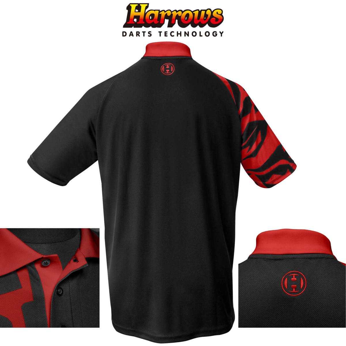 Dart Shirts - Harrows - Rapide Breathable Dart Shirts - S to 5XL S / Red