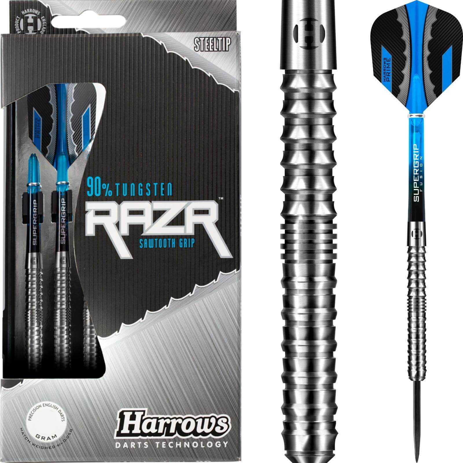 Darts - Harrows - RazR Parallel Darts - Steel Tip - 90% Tungsten - 21g 23g 25g 28g 30g 