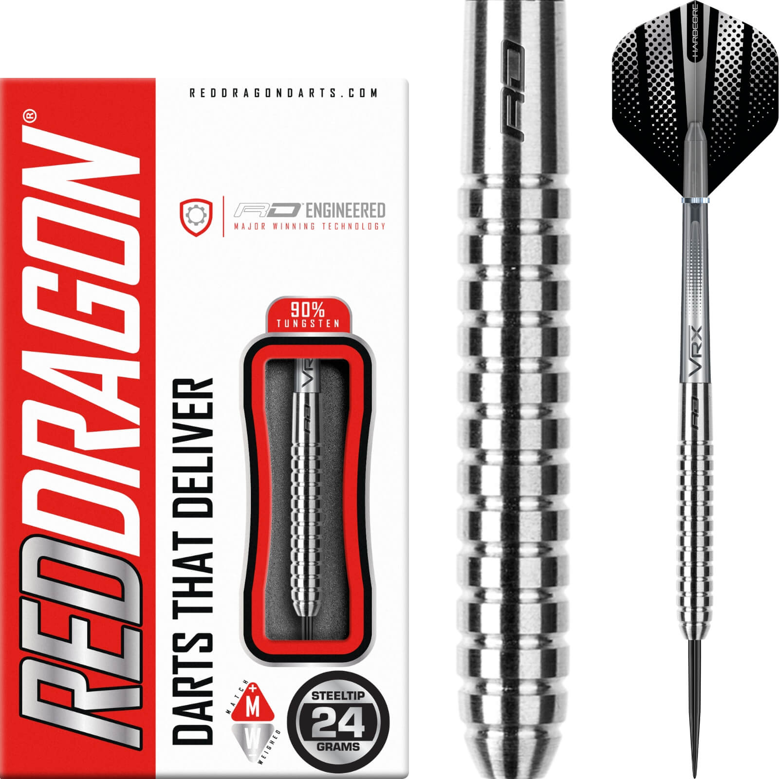 Darts - Red Dragon - Rebel 2 Darts - Steel Tip - 90% Tungsten - 23g 24g 25g 