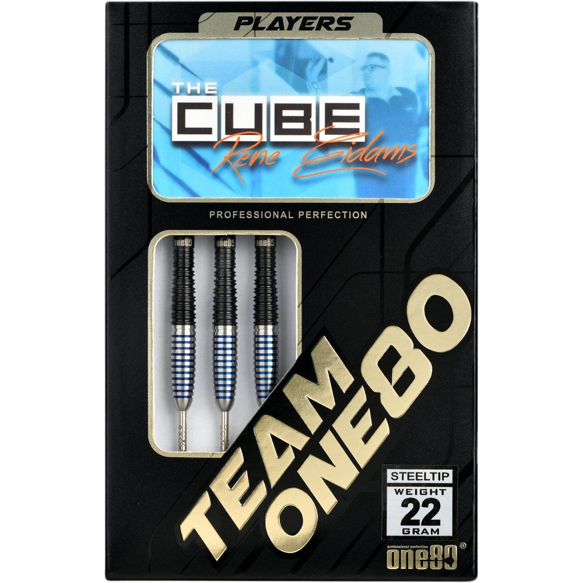 Darts - One80 - Rene Eidams V3 Darts - Steel Tip - 90% Tungsten - 22g 24g 