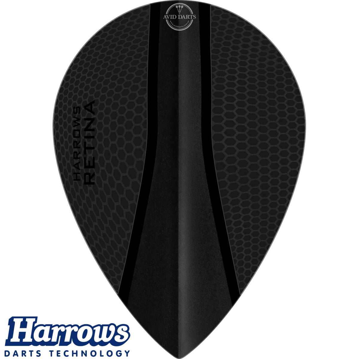 Dart Flights - Harrows - Retina-X - Pear Dart Flights Black