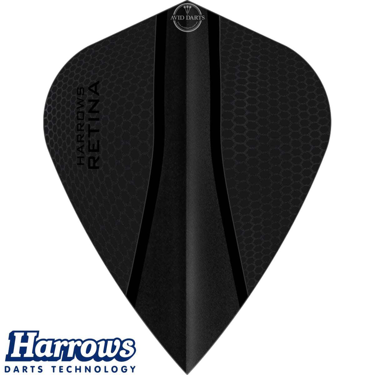 Dart Flights - Harrows - Retina-X - Kite Dart Flights Black