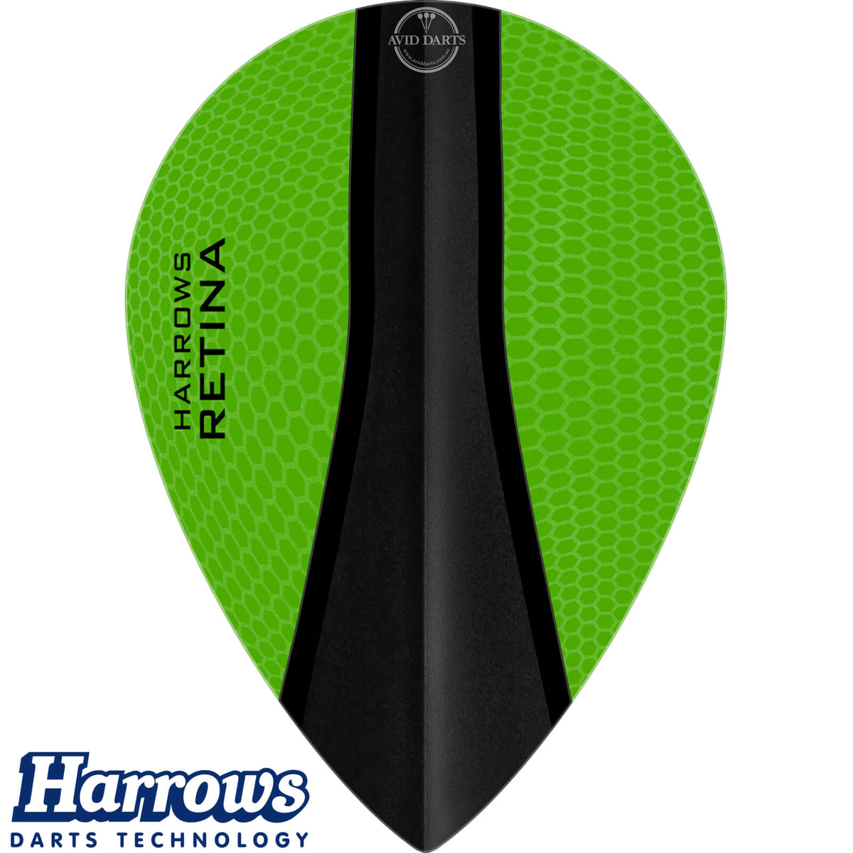 Dart Flights - Harrows - Retina-X - Pear Dart Flights Green