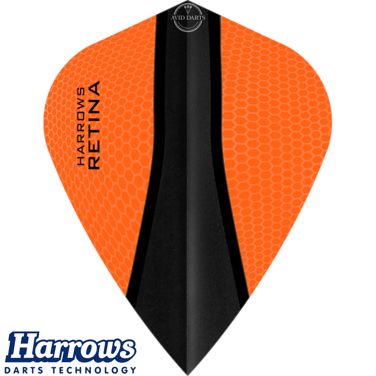 Dart Flights - Harrows - Retina-X - Kite Dart Flights Orange