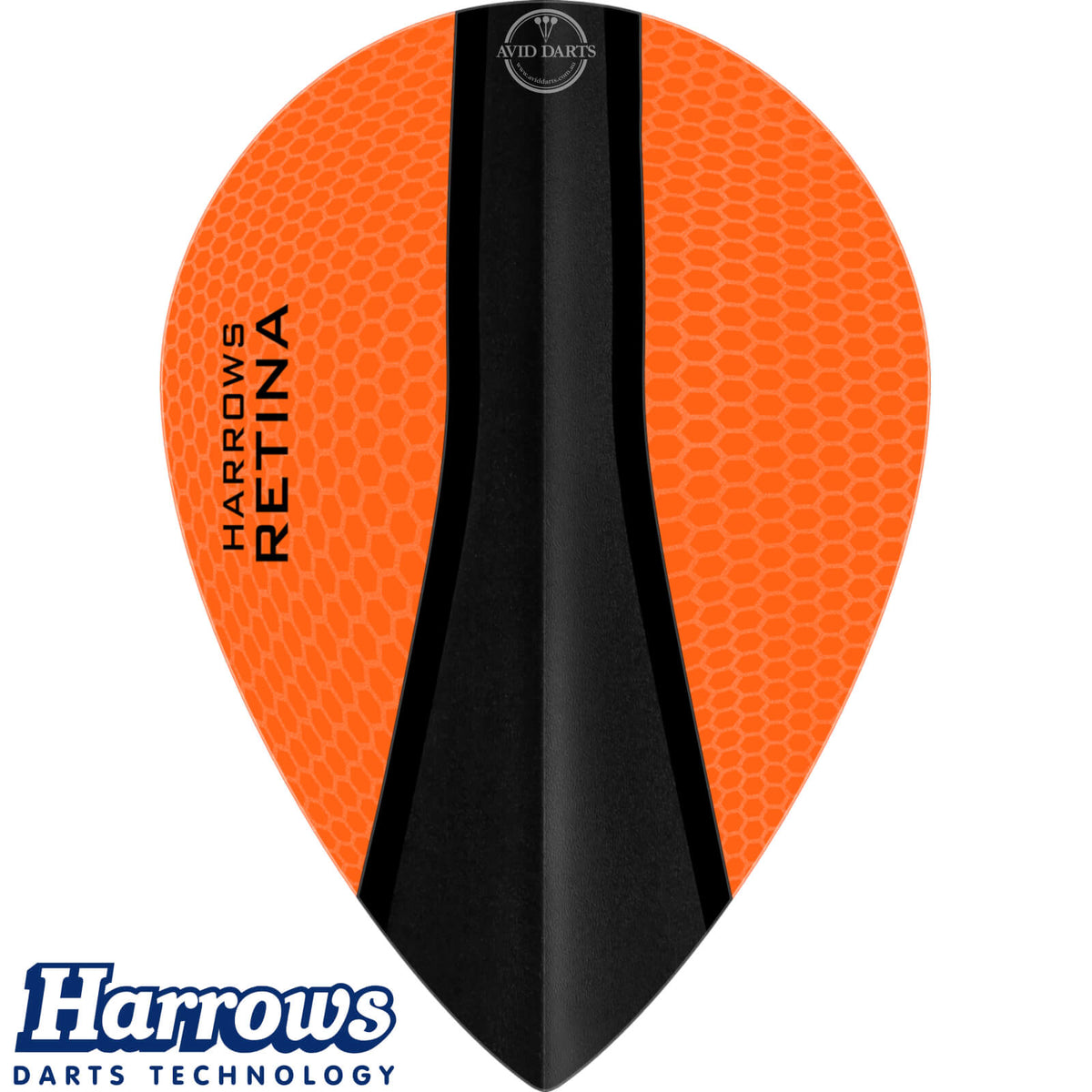 Dart Flights - Harrows - Retina-X - Pear Dart Flights Orange