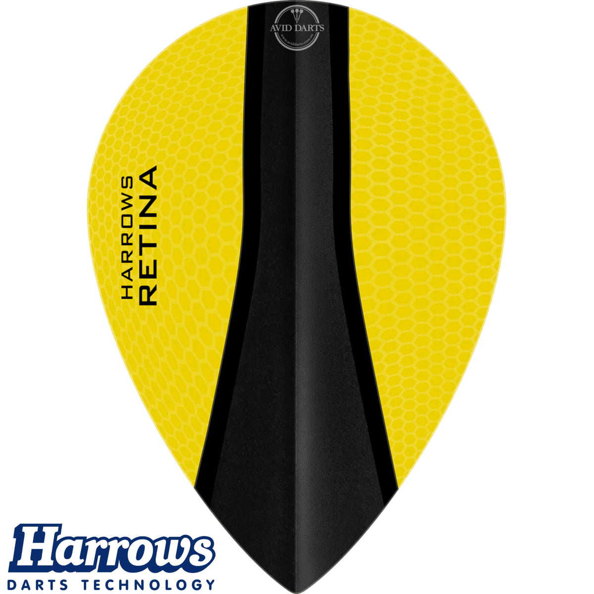 Dart Flights - Harrows - Retina-X - Pear Dart Flights Yellow