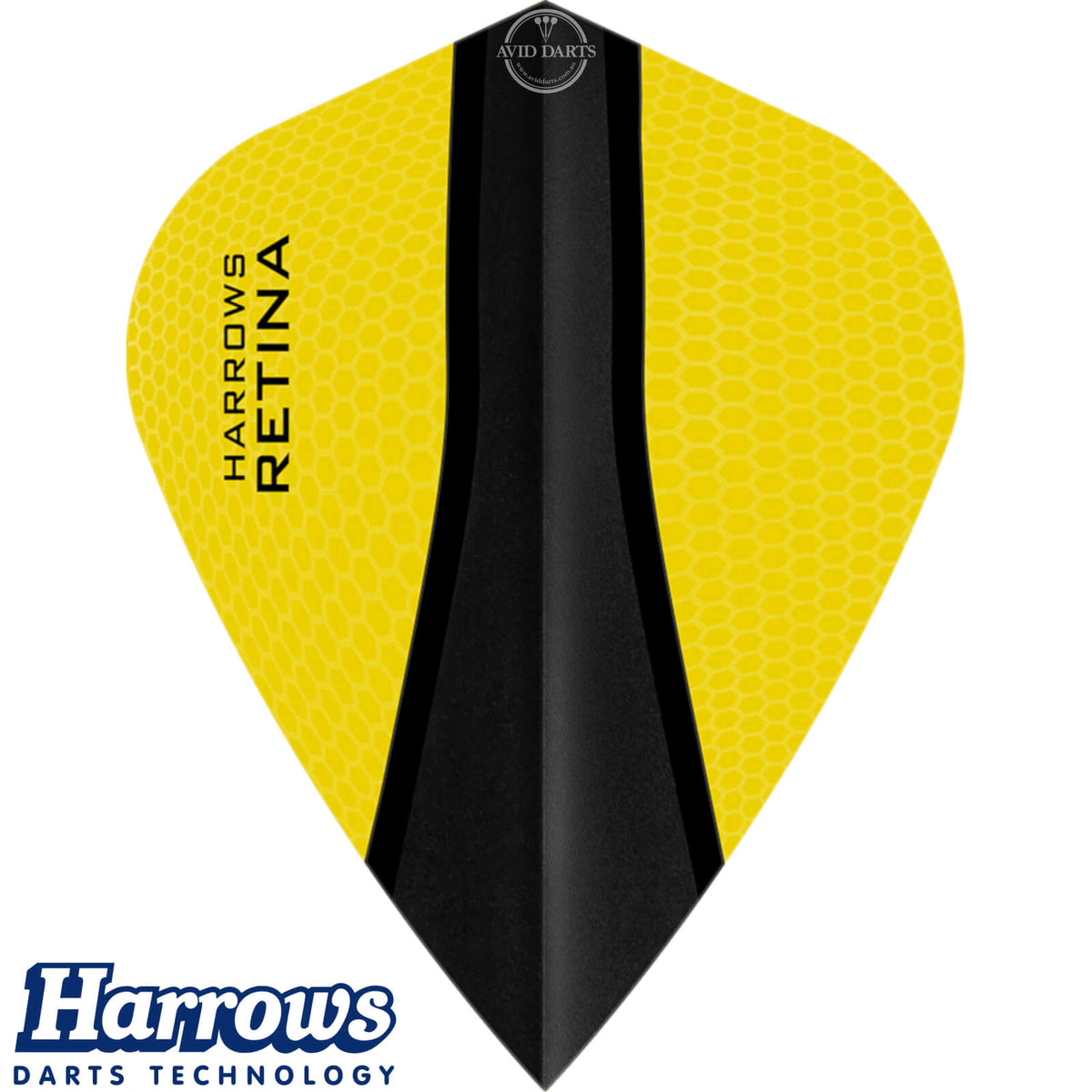 Dart Flights - Harrows - Retina-X - Kite Dart Flights Yellow