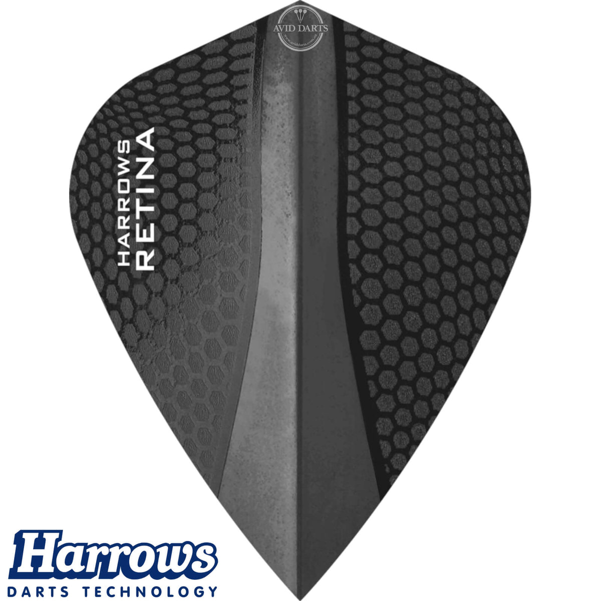 Dart Flights - Harrows - Retina - Kite Dart Flights Black