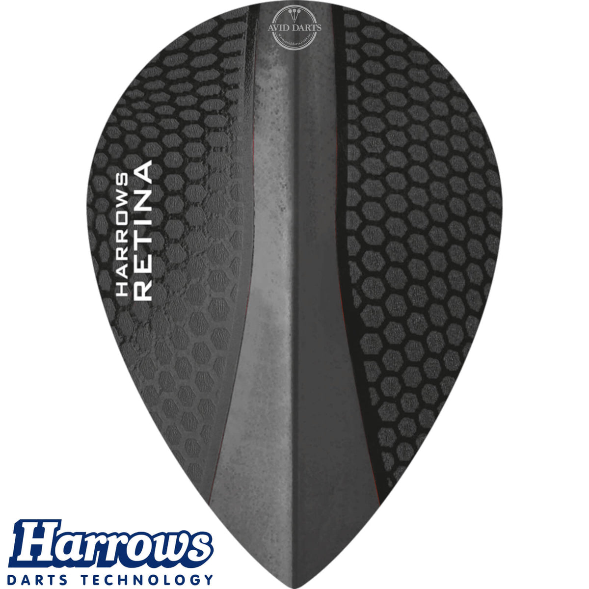 Dart Flights - Harrows - Retina - Pear Dart Flights Black