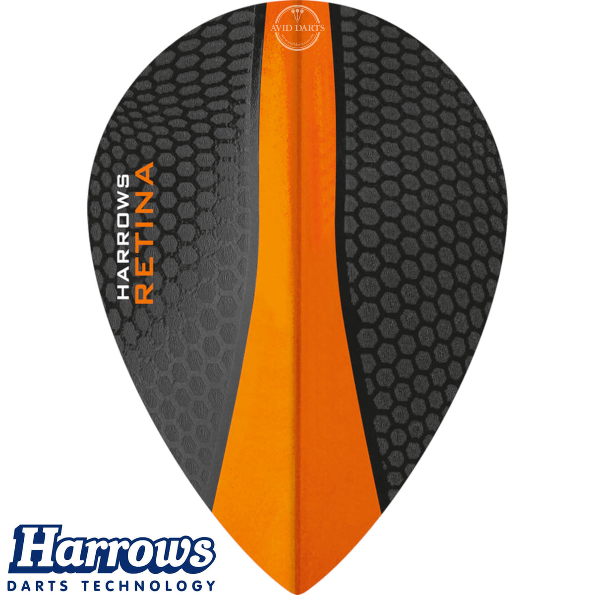 Dart Flights - Harrows - Retina - Pear Dart Flights Orange