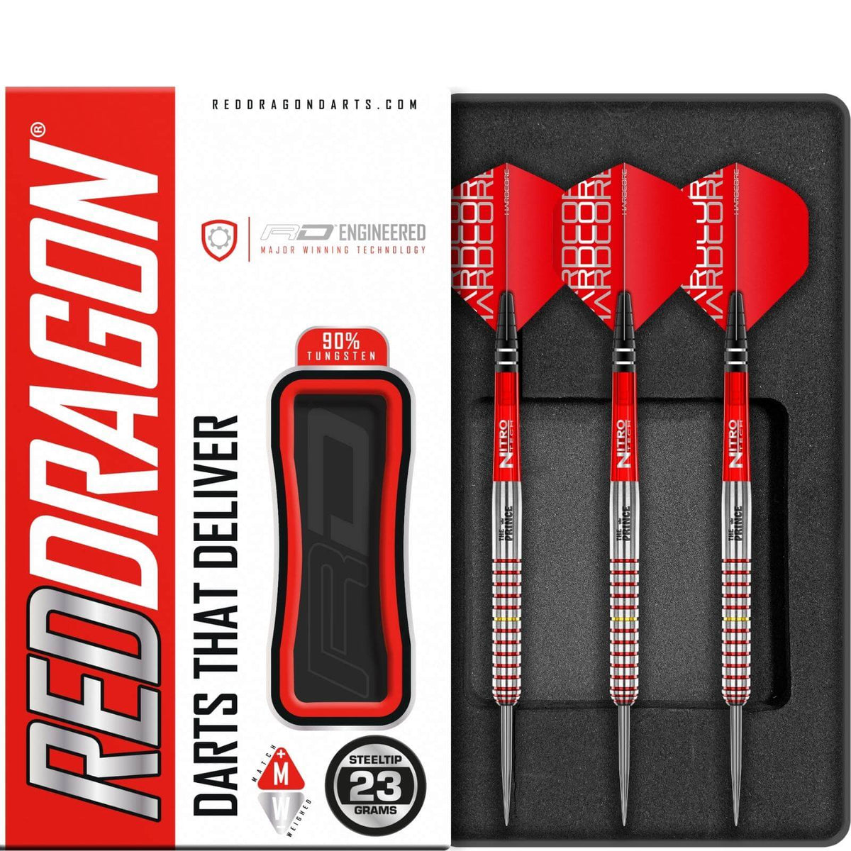 Darts - Red Dragon - Richie Burnett Darts - Steel Tip - 90% Tungsten - 23g 