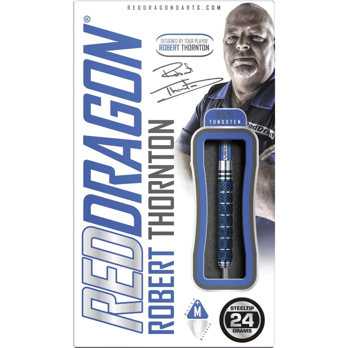 Darts - Red Dragon - Robert Thornton Seniors World Champion Darts - Steel Tip - 95% Tungsten - 24g 26g 