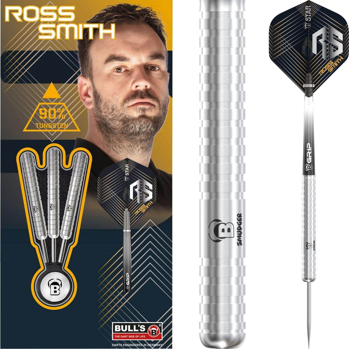 Darts - BULL&#39;S - Ross Smith Darts - Steel Tip - 90% Tungsten - 22g 24g 