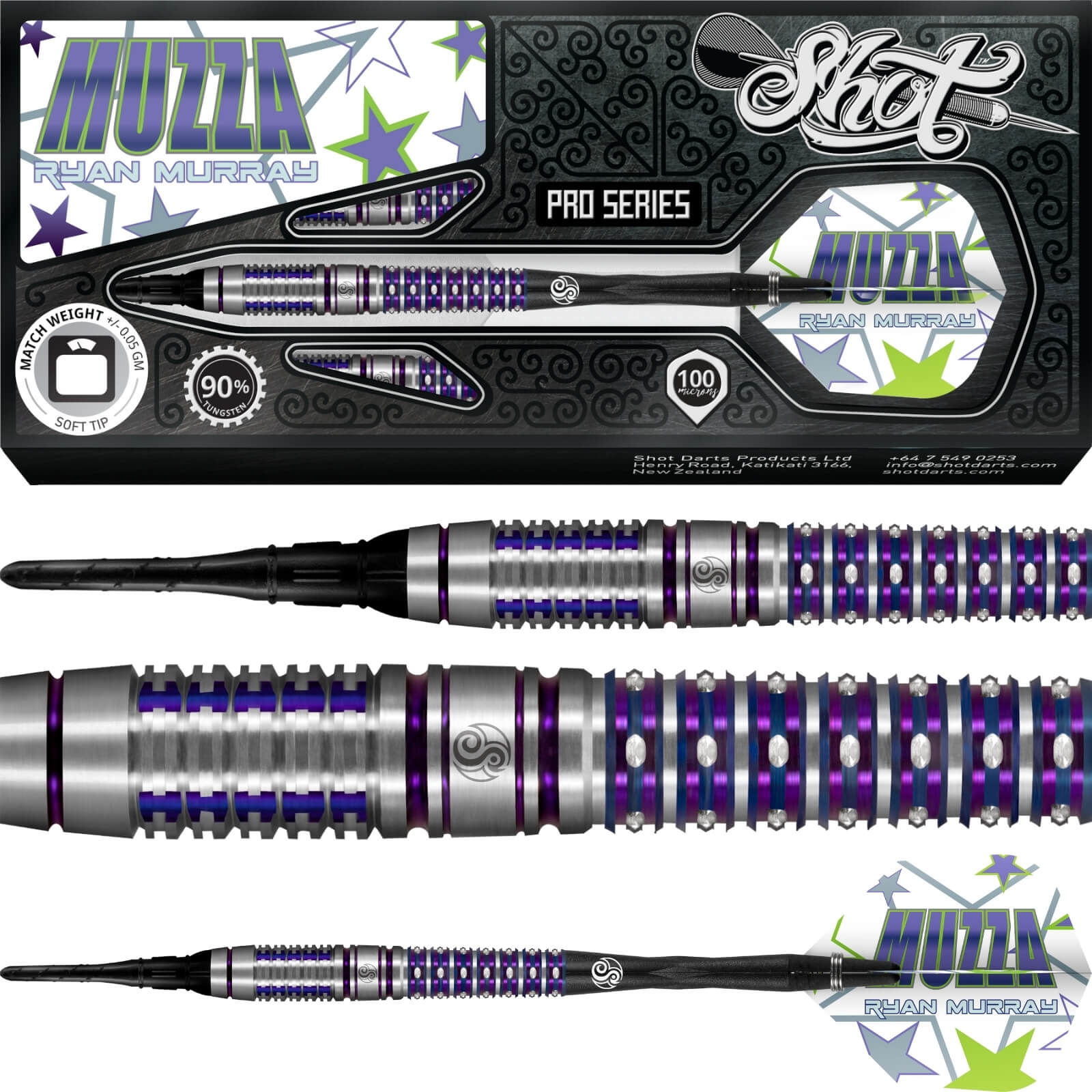 Darts - Shot - Ryan Murray Darts - Soft Tip - 90% Tungsten - 18g 